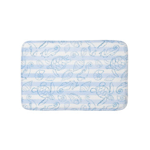 Tapis De Bain Bandes Bleues Côtières Garçon À Bientôt Baby Showe