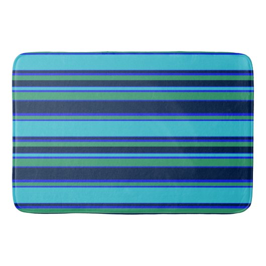 Tapis De Bain Bandes bleues et vertes (Devant)