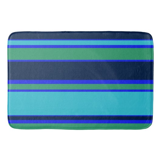 Tapis De Bain Bandes bleues et vertes (Devant)