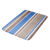 Tapis De Bain Bandes Brown et bleues (Angle)