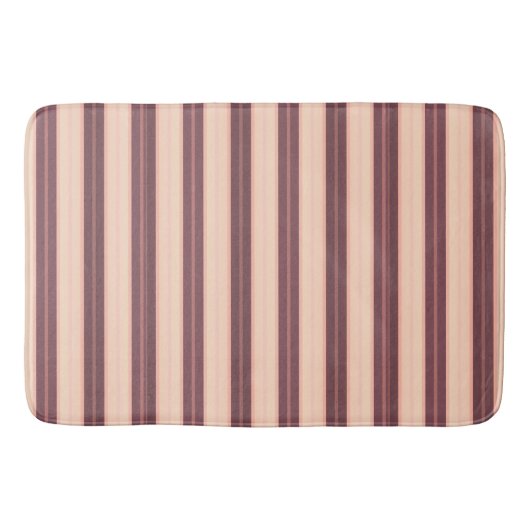 Tapis De Bain Bandes brunes rose mignonnes (Devant)