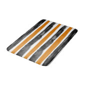 Tapis De Bain Bandes d'aquarelle d'Halloween noir et orange (Angle)