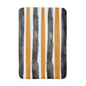 Tapis De Bain Bandes d'aquarelle d'Halloween noir et orange (Devant (Vertical))