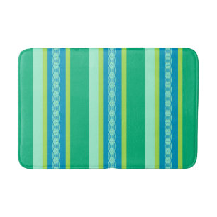 Tapis De Bain Bandes D'Awning Du Milieu Du Siècle, Jade Green