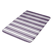 Tapis De Bain Bandes de bonbons violettes foncées et blanches (Angle)