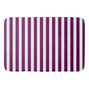 Tapis De Bain Bandes de prunes et de bonbons blancs