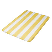 Tapis De Bain Bandes de transats jaunes et blancs (Angle)