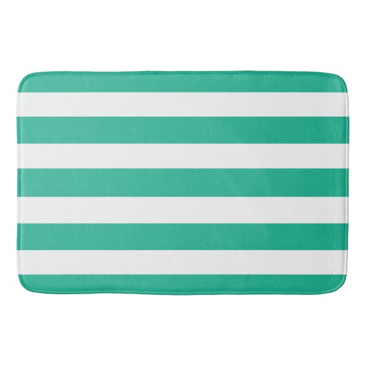 Tapis De Bain Bandes de transats vert et blanc (Devant)