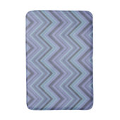 Tapis De Bain Bandes de zigzag gris bleu (Devant (Vertical))