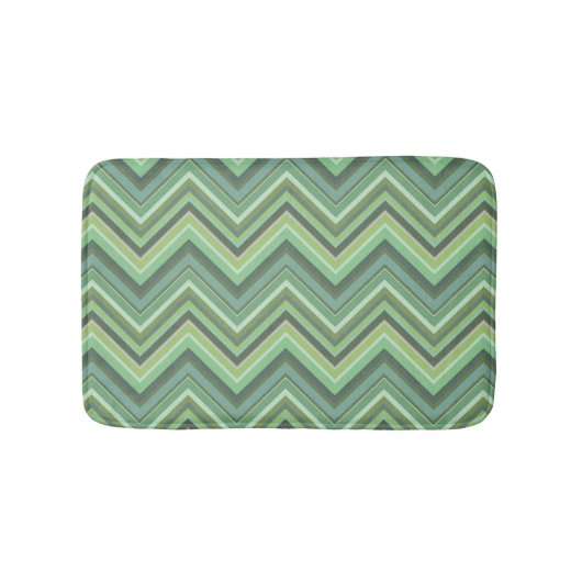 Tapis De Bain Bandes de zigzag vert olive (Devant)