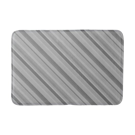 Tapis De Bain Bandes diagonales grises (Devant)