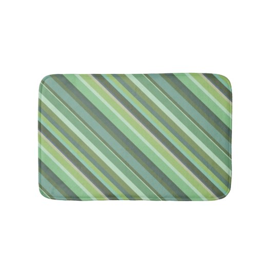 Tapis De Bain Bandes diagonales vert olive (Devant)