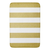 Tapis De Bain Bandes d'or, Blancs, Motif rayé (devant Vertical)