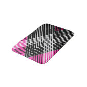 Tapis De Bain Bandes entrelacées en noir et blanc et gris sur un (Angle)