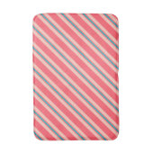 Tapis De Bain Bandes estivales - corail et turquoise (Devant (Vertical))