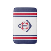Tapis De Bain Bandes et Ancres nautiques (Devant (Vertical))