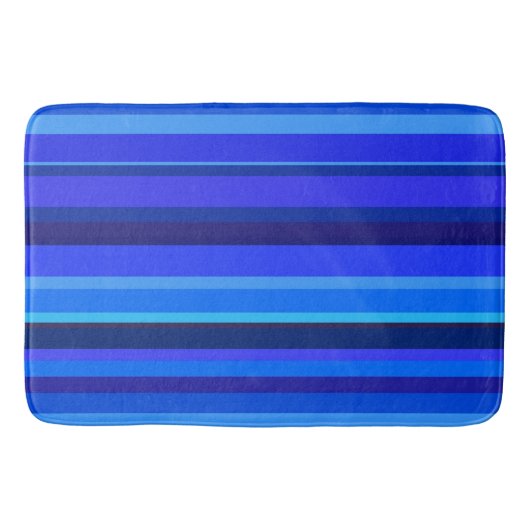 Tapis De Bain Bandes horizontales bleues (Devant)