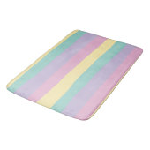 Tapis De Bain Bandes Inégales Pink, Jaune, Violet & Vert (Angle)