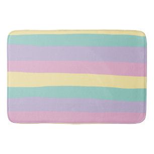 Tapis De Bain Bandes Inégales Pink, Jaune, Violet & Vert