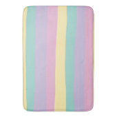 Tapis De Bain Bandes Inégales Pink, Jaune, Violet & Vert (devant Vertical)