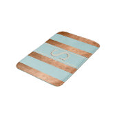 Tapis De Bain Bandes modernes Robin Oeuf Bleu Cuivre Mat (Angle)