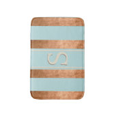 Tapis De Bain Bandes modernes Robin Oeuf Bleu Cuivre Mat (Devant (Vertical))