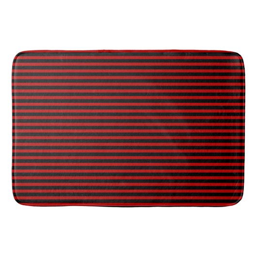 Tapis De Bain Bandes noires et rouges (Devant)