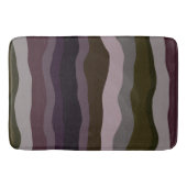 Tapis De Bain Bandes ondulées d'olive et de violet (Devant)