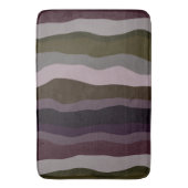 Tapis De Bain Bandes ondulées d'olive et de violet (devant Vertical)