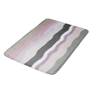 Tapis De Bain Bandes ondulées roses et violettes