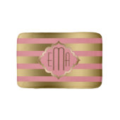 Tapis De Bain Bandes Or Et Rose (Devant)