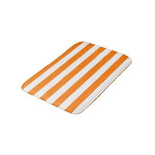 Tapis De Bain Bandes orange et blanches de sécurité