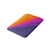 Tapis De Bain Bandes rétro en diagonale violette et orange (Angle)