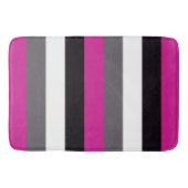 Tapis De Bain Bandes rose, noire, blanche et grise (Devant)