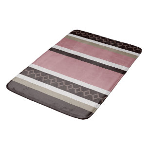 Tapis De Bain Bandes roses et bois