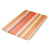 Tapis De Bain Bandes rouges mignonnes orange (Angle)