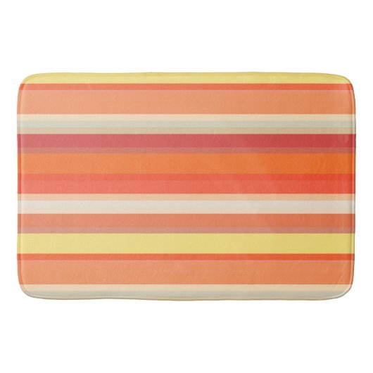 Tapis De Bain Bandes rouges mignonnes orange (Devant)