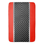 Tapis De Bain Bandes rouges, noires, argentées et blanches  (devant Vertical)