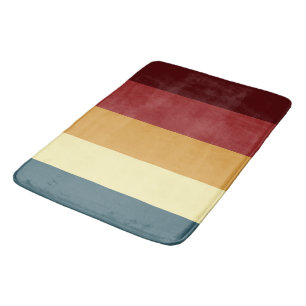 Tapis De Bain Bandes rouges, turquoises et jaunes