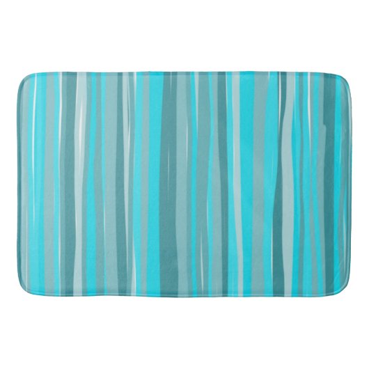 Tapis De Bain Bandes turquoises verticales (Devant)