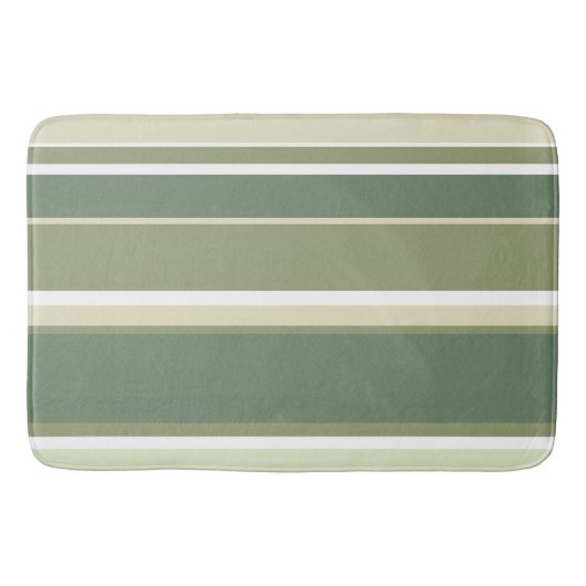 Tapis De Bain Bandes vert olive (Devant)