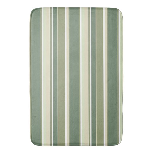 Tapis De Bain Bandes vert olive (devant Vertical)