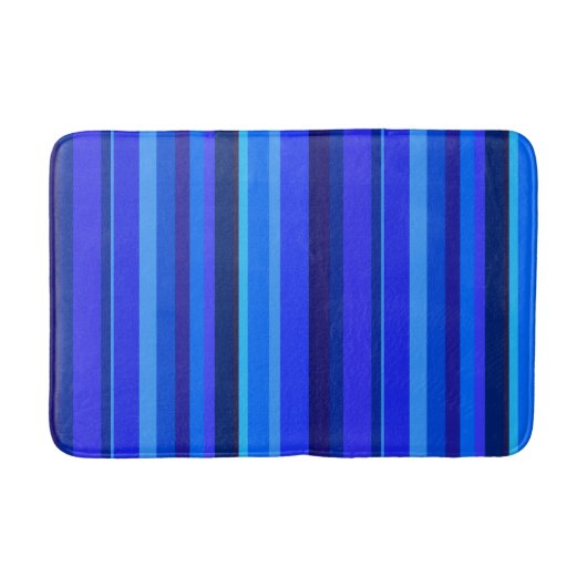 Tapis De Bain Bandes verticales bleues (Devant)