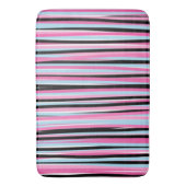 Tapis De Bain Bandes verticales rose et noire (devant Vertical)