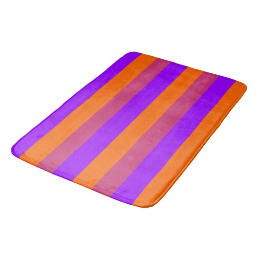 Tapis De Bain Bandes violettes, orange et roses (Angle)