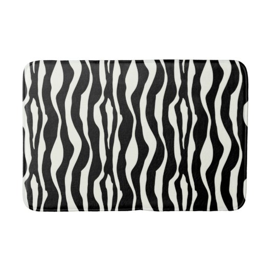 Tapis De Bain Bandes zébrées - Noir et Blanc (Devant)