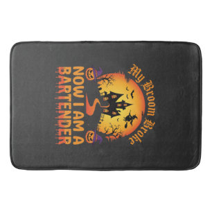 Tapis De Bain Barman Halloween Maison Hantée Sorcière Citrouille