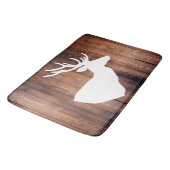Tapis De Bain Barne foncée rustique Plaques en bois de cerf blan (Angle)