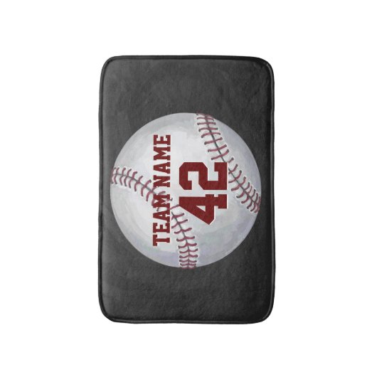 Tapis De Bain Baseball avec nom et numéro (Devant (Vertical))