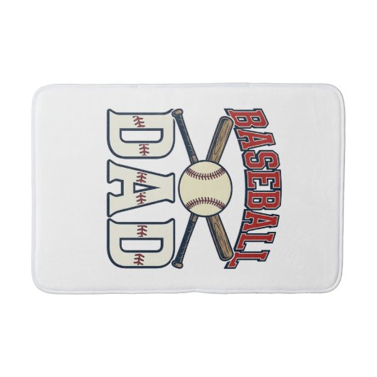 Tapis De Bain Baseball Dad Vintage Engraving Shirt Design_1 (Devant)